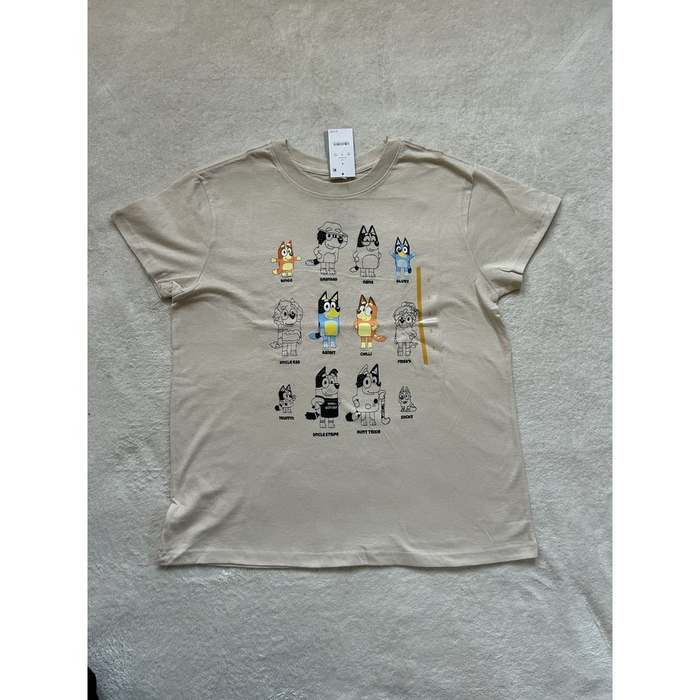 NEW Bluey tan t-shirt ADULT Size S #bluey #cartoon #licensed